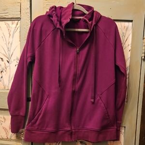 ATHLETA FULL ZIP DARK MAROON HOODIE SIZE XLT